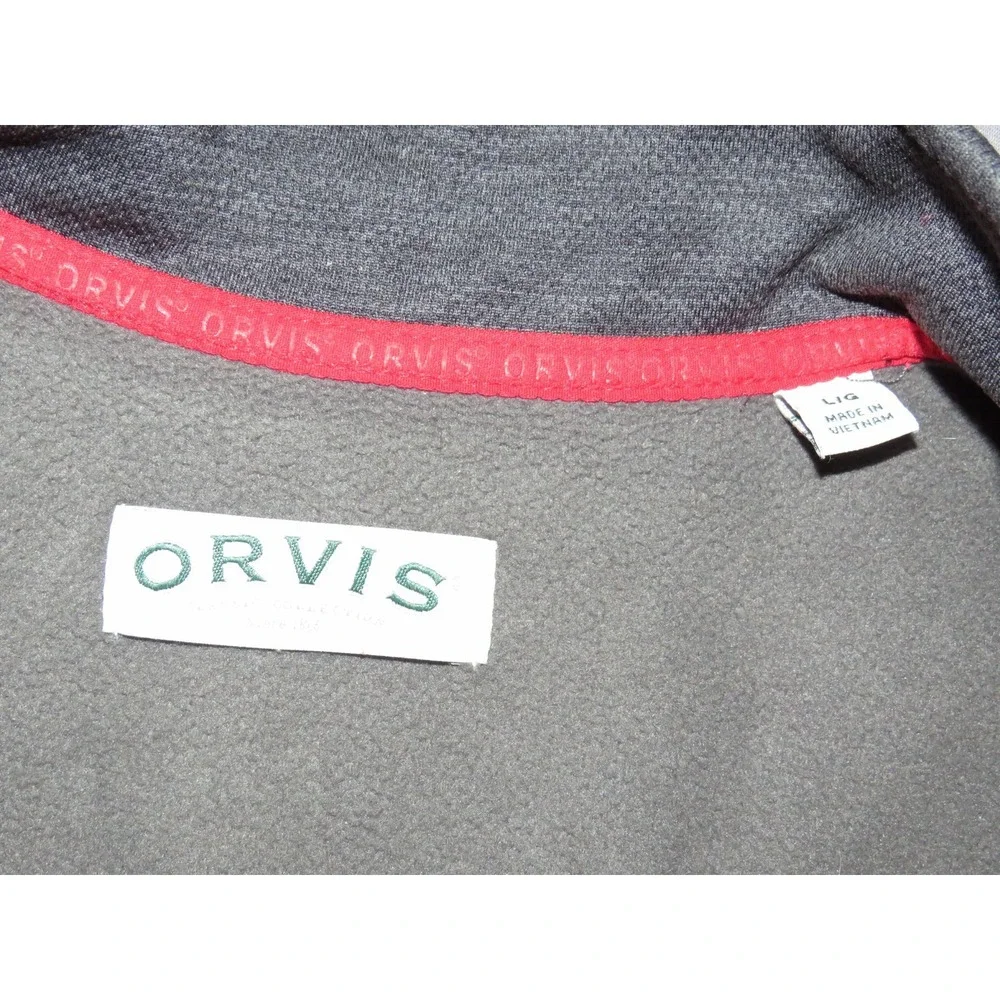 ORVIS Full Zip-Up Gray 100% Polyester‎ Casual Jacket Men's Large